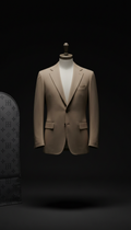 Single-Breasted Sandstone Taupe Cashmere-Blend Suit