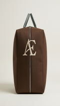 Monogrammed garment bag with luxury lining