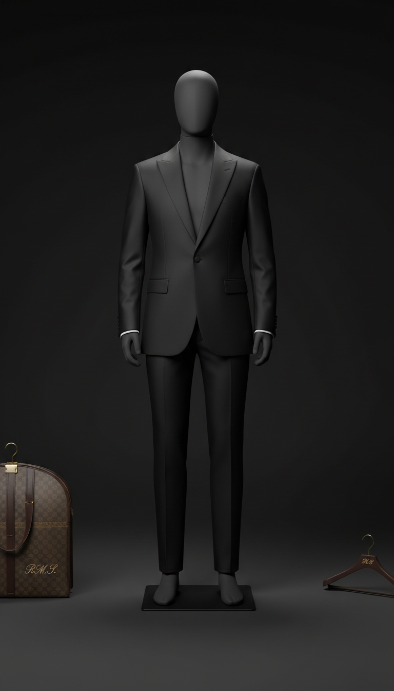 Slim-Fit Obsidian Black Formal Tuxedo